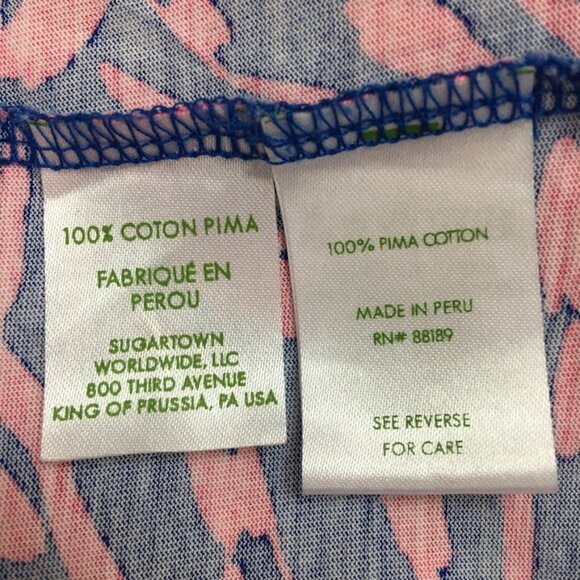 Lilly Pulitzer Women's Pink Blue Long Sleeve Pima Cotton Shift Dress Size Medium - Picture 15 of 15